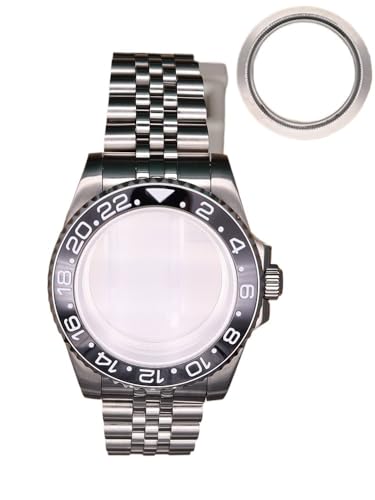 XTINKOPW 1 Stück 40 mm Nh35 Uhrengehäuse-Armband Kristall for Nh35 Nh34 NH36 NH38 ETA 2824 Miyota 8215 Uhrwerk GMT Zweifarbige Lünette(8mm,Miyota 8215) von XTINKOPW