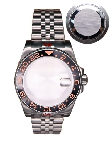 XTINKOPW 1 Stück 40 mm Nh35 Uhrengehäuse-Armband Kristall for Nh35 Nh34 NH36 NH38 ETA 2824 Miyota 8215 Uhrwerk GMT Zweifarbige Lünette(KAF6,ETA 2824) von XTINKOPW