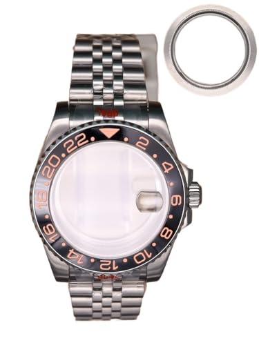 XTINKOPW 1 Stück 40 mm Nh35 Uhrengehäuse-Armband Kristall for Nh35 Nh34 NH36 NH38 ETA 2824 Miyota 8215 Uhrwerk GMT Zweifarbige Lünette(KAF7,NH36 NH35 34 38) von XTINKOPW