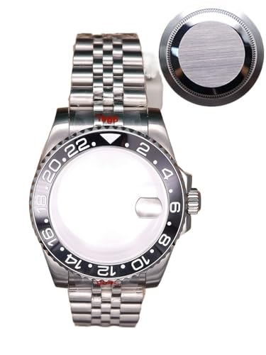 XTINKOPW 1 Stück 40 mm Nh35 Uhrengehäuse-Armband Kristall for Nh35 Nh34 NH36 NH38 ETA 2824 Miyota 8215 Uhrwerk GMT Zweifarbige Lünette(P27/613#,Miyota 8215) von XTINKOPW