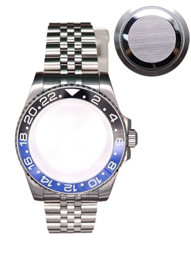 XTINKOPW 1 Stück 40 mm Nh35 Uhrengehäuse-Armband Kristall for Nh35 Nh34 NH36 NH38 ETA 2824 Miyota 8215 Uhrwerk GMT Zweifarbige Lünette(PaleVioletRed,NH36 NH35 34 38) von XTINKOPW