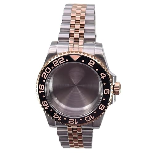 XTINKOPW 1 Stück 40 mm Uhrengehäuse Jubilee-Armband for GMT Master Nh35 Nh36/34 Eta2824 Miyota 8215 Uhrwerk, 28,5 mm Zifferblatt(Solid Cover 2,ETA 2824) von XTINKOPW