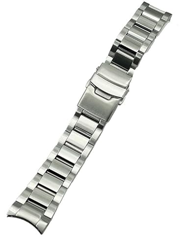 XTINKOPW 1 Stück solides 20 mm breites Edelstahl-Armband mit Faltschließe, passend for das Gehäuse SPB185J1/187J1(Stainless Steel) von XTINKOPW