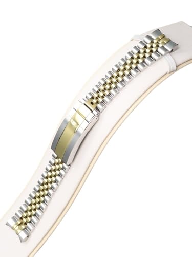 XTINKOPW 1 stück 20mm Uhrenarmband Sicherheitsklappschnalle Herrenarmband Teile Armbanduhr Band for Oyster Perpetual GMT-Master Datejust NH35 Fälle(Silver and Gold) von XTINKOPW