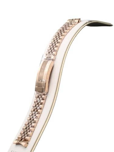 XTINKOPW 1 stück 20mm Uhrenarmband Sicherheitsklappschnalle Herrenarmband Teile Armbanduhr Band for Oyster Perpetual GMT-Master Datejust NH35 Fälle(Silver and Rose Gold) von XTINKOPW