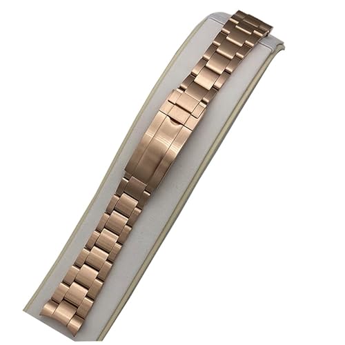 XTINKOPW 1 stück 20mm Uhrenarmband aus massivem 316L Edelstahl for Herrenuhren Sicherheitsfaltschließe Teile for Submariner Deepsea NH35 Gehäuse(Rose Gold) von XTINKOPW