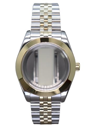 XTINKOPW 1 stück 36mm 40mm Herrenuhrengehäuse Gold-silbriges Armband for Air King NH35 NH36 Miyota 8215 Uhrwerk 28,5mm(Glass Cover 2,36mmNH35/34/36) von XTINKOPW