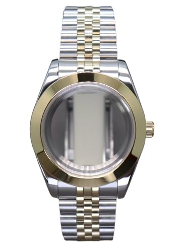 XTINKOPW 1 stück 40mm 36mm Abgeschrägte Kante Fall Herrenuhr Gold Silbrig Armband Teile for Air King NH35 NH36 NH34 NH38 8215 Bewegung(Glass Cover 2,40mm NH35 34 36) von XTINKOPW