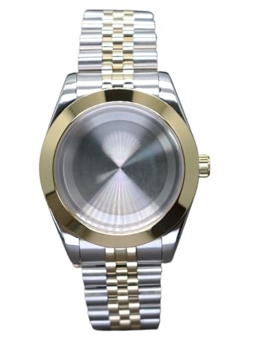 XTINKOPW 1 stück 40mm 36mm Abgeschrägte Kante Fall Herrenuhr Gold Silbrig Armband Teile for Air King NH35 NH36 NH34 NH38 8215 Bewegung(Solid Cover 2,36mm) von XTINKOPW