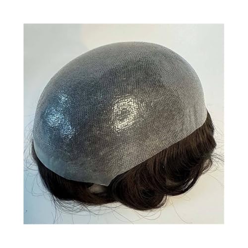 Dekoration 0,04 mm dünnes Haut-Toupet for Männer, V-Loop-Menschenhaar-Ersatzsystem, männliche Perücke flauschig(7x9) von XTJS56QB