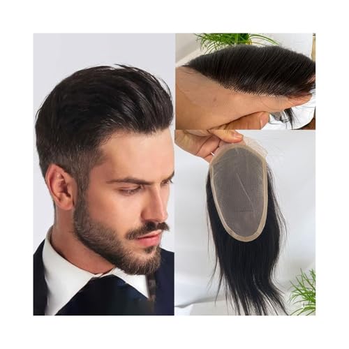 Dekoration 10" langes Echthaar-Ersatzsystem, 4,5 x 7 Zoll, Schweizer Spitzenfront mit PU-Herren-Toupet flauschig Dekoration 10" langes Echthaar-Ersatzsystem, 4,5 x 7 Zoll, Schweizer Spitzenfront mit PU-Herren-Toupet flauschig von XTJS56QB