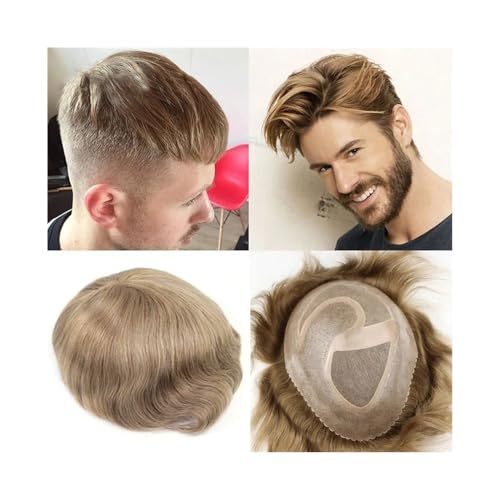 Dekoration 18# Aschblond Herren Toupet Echthaar System 8x10 Mono Spitze und PU Basis Herrenprothese flauschig Dekoration 18# Aschblond Herren Toupet Echthaar System 8x10 Mono Spitze und PU Basis Herrenprothese flauschig von XTJS56QB