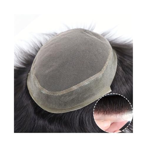 Dekoration Australien Toupet Haar for Männer Französisch Lace Top mit PU um die Basis Herren Haarprothese Echthaarsystem flauschig(7x9) von XTJS56QB