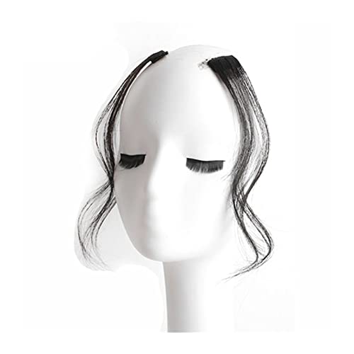 Fringe 2 Stück 30–35 cm lange seitliche Luft-Pony, natürliche lockige Clip-in-Pony-Frontseiten-Pony for Frauen, täglicher Gebrauch, gefälschte Fransen-Clip-in-Haarverlängerungs-Zubehör Haarverlängerun von XTJS56QB