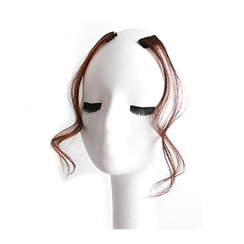 Fringe 2 Stück 30–35 cm lange seitliche Luft-Pony, natürliche lockige Clip-in-Pony-Frontseiten-Pony for Frauen, täglicher Gebrauch, gefälschte Fransen-Clip-in-Haarverlängerungs-Zubehör Haarverlängerun von XTJS56QB