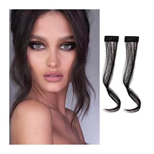 Fringe 2 Teile/satz Synthetische Haar Pony Clip in Front Side Pony Wellige Lockige Haarverlängerungen 30/35 CM Lange Natürliche Drachen bart Pony Haarteil for Frauen Haarverlängerungen(30cm Natural Bl von XTJS56QB