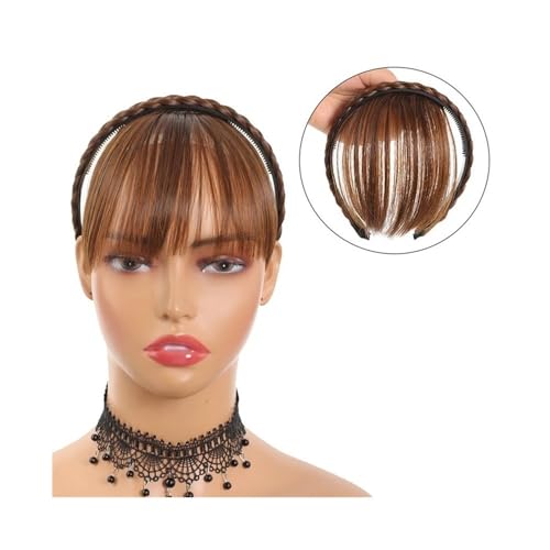 Fringe Air Bangs Haarbänder Perücken Synthetische Pony Haarbänder Perücken Einfach zu tragen for Frauen im Alltag Haarverlängerungen(LIGHT BROWN) von XTJS56QB