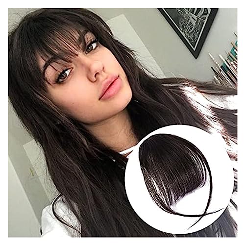 Fringe Clip-in-Pony-Extensions, Wispy Bangs, Fransen-Haarteile for Frauen, Clip-on-Air-Bangs, flache, ordentliche Pony-Haarverlängerung for den täglichen Gebrauch Haarverlängerungen(Hzong) von XTJS56QB