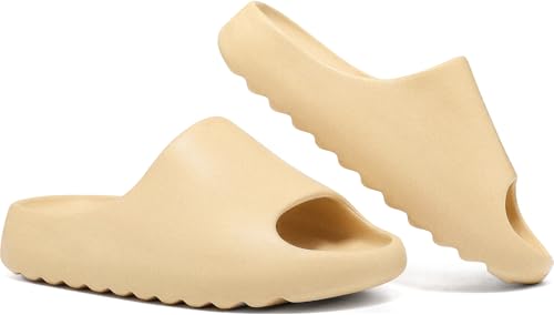 XTJSCBDSH Kids Cloud Slides Jungen Mädchen Kissen Hausschuhe - Slip-On Slide Sandalen Sommer Strand Pool Schuhe Indoor und Outdoor, Beige, 4-5 Big Kid von XTJSCBDSH