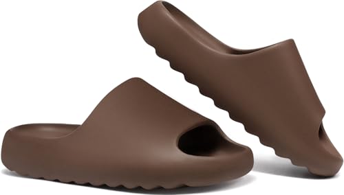 XTJSCBDSH Kids Cloud Slides Jungen Mädchen Kissen Hausschuhe - Slip-On Slide Sandalen Sommer Strand Pool Schuhe Indoor und Outdoor, Kaffee, 2-3 Big Kid von XTJSCBDSH