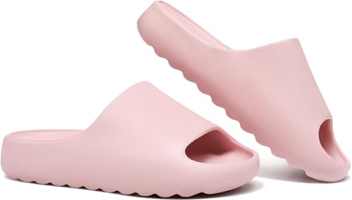 XTJSCBDSH Kids Cloud Slides Jungen Mädchen Kissen Hausschuhe - Slip-On Slide Sandalen Sommer Strand Pool Schuhe Indoor und Outdoor, Pink, 6.5-7.5 Big Kid von XTJSCBDSH