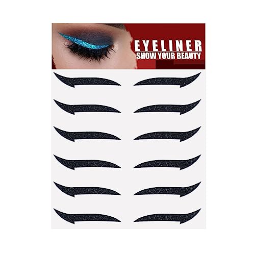 6 Paar Glitzer Eyeliner Aufkleber Instant Eyeliner Aufkleber Selbstkleber Augenlinienstreifen Aufkleber Wasserdichtes Augen Make -Up -Werkzeug,A von XTKDAIUI