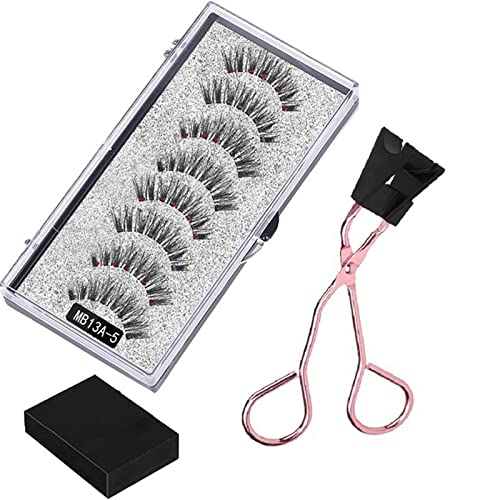 Doppelmagnetische Falsche Wimpernset, Magnetische Wimpern Ohne Eyeliner Wiederverwendbarer Magnetischen Wimpern, Ohne Kleber Benötigt, 4 Paare,13 von XTKDAIUI