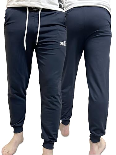 XTREME BOXING - Herren Jogginghose aus Leichter Baumwolle, Lange Sporthose für Training, Freizeit und Alltag, XP200 (Blau, S) von XTREME BOXING