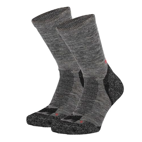 XTREME SOCKSWEAR Merino Wandersocken Herren & Damen, 2er-Pack M 35-38: Merinosocken Outdoor Socken, Wollsocken Wandern Unisex, Atmungsaktive Coolmax Hiking- und Outdoorsocken Merinowolle, Anthrazit von XTREME SOCKSWEAR