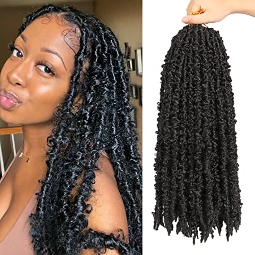 Xtrend 20 Inch Black Butterfly Locs Crochet Hair Long Distressed Faux Locs Pre-looped Crochet Braids Synthetic Soft Locs for Women 6Packs 10Strands/pack 1B#… von XTREND