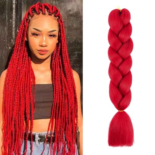 Xtrend 61 cm großes Jumbo-Flechthaar für Twist-Box, Bradis-Haar, Kanekalon-Flechthaar, Hochtemperatur-Kunsthaar, für Frauen (1 Packung, RED#) von XTREND