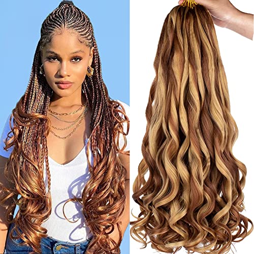 XTREND 66 cm 8 Packs French Curls Braiding Hair Pre Stretched Loose Wave Bouncy Braiding Hair Curly for Yaki Texture Precurled Curls Synthetic Hair Extensions for Women (66 cm, 27 m 30#) … von XTREND