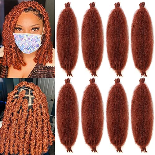 Xtrend 8 Packs 16 Inch Soft Springy Afro Twist Hair Pre-Separated Spring Twist Hair for Faux Locs Natural Black Marley Twist Crochet Braiding Hair Synthetic Hair Extensions for Black Women 350#… von XTREND