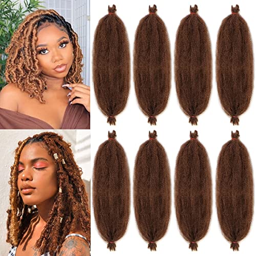 Xtrend 8 Packs Pre-Separated Spring Afro Twist Hair 16 Inch Long Spring Twsit Crochet Hair For Butterfly Locs Brown Synthetic Marley Twist Hair Extension For Black Women 30#… von XTREND