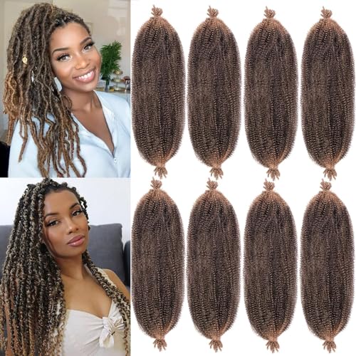 Xtrend 8 Packs Springy Afro Twist Crochet Hair 16 Inch Pre-Separated Spring Twist Hair Synthetic Marley Crochet Braiding For Distressed Soft Locs Hair Extension For Women (8 Strands/Pack,T27#) von XTREND