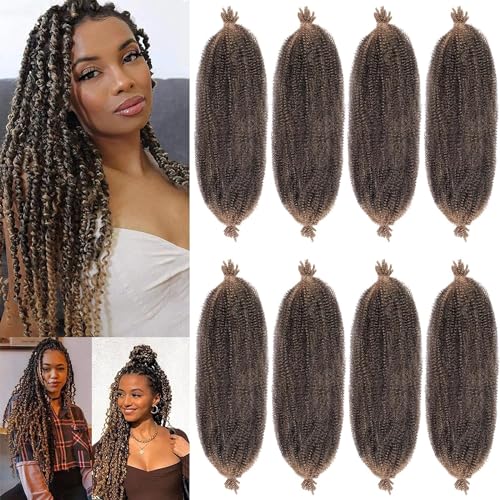 Xtrend 8 Packs Springy Afro Twist Hair 24 Inch Pre-Separated Spring Twist Crochet Braids Hair For Soft Faux Locs Synthetic Marley Twist Braiding Hair Extension For Women (8 Strands/Pack,T27#)… von XTREND
