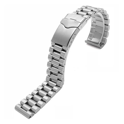 XTVKFWJAB 20 MM 22 MM Edelstahl-Uhrenarmband for Männer, kompatibel mit TAG Heuer F1-Uhrenarmbändern, silbernes Armband mit Faltschließe(20mm) von XTVKFWJAB