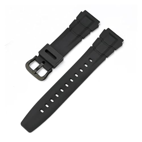 XTVKFWJAB 20 mm Kautschukarmband, kompatibel mit der Casio Universal-Serie, schwarzes konvexes TPU-Harz-Uhrenarmband, wasserdichtes Sportarmband-Zubehör(Black black buckle) von XTVKFWJAB