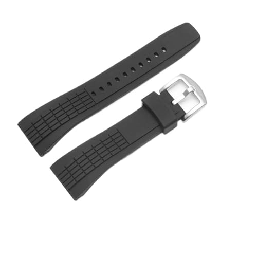 XTVKFWJAB 26 mm Kompatibel mit Seiko-Uhr mit Silikonarmband der VELATURA-Serie SRH006 SPC007 schwarzes Herrenzubehör(BLACK WHITE) von XTVKFWJAB