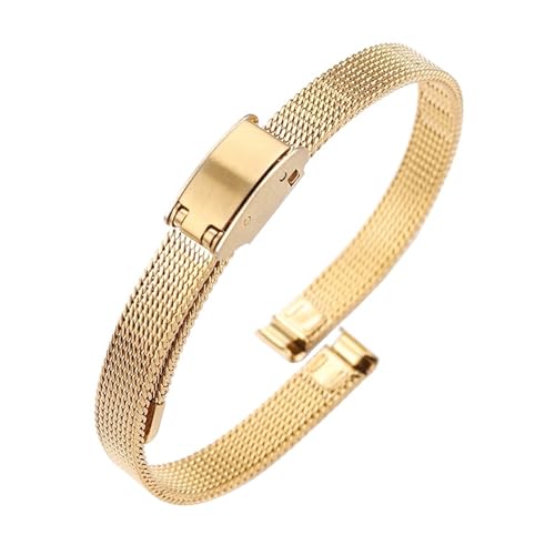 XTVKFWJAB 6 mm 8 mm 10 mm 12 mm 14 mm Armband kompatibel mit Rosemont Julia Olivia Burton Damen-Uhrenarmband mit Milan-Edelstahl-Mesh-Armband(Gold,12mm) von XTVKFWJAB