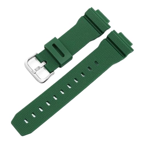 XTVKFWJAB Armband Kompatibel Mit Casio G-SHOCK GM-2100 GA-2100 GWM-5610 DW-5600 6900 Serie Herren Modifiziertes Silikonkautschuk-Harz-Uhrenarmband 16 Mm(Green Silver) von XTVKFWJAB