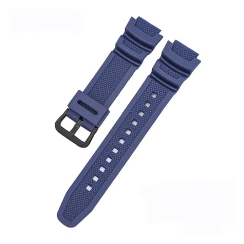 XTVKFWJAB Armband kompatibel mit Casio G-Shock AQ-S810W/S800W AE-1000W 1200 SGW-400H/300H/500H W-735H W-216H Gummi-Silikon-Uhrenarmband, 18 mm(Navy Blue B) von XTVKFWJAB