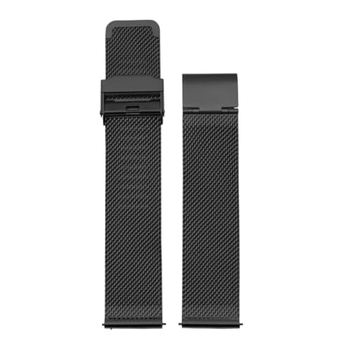 XTVKFWJAB Atmungsaktives Milan-Stahlarmband, kompatibel mit Movado Museum 0607194606088 Milan-Mesh-Armband for Männer und Frauen, 15 mm, 21 mm, Armbandzubehör(Black,15mm) von XTVKFWJAB