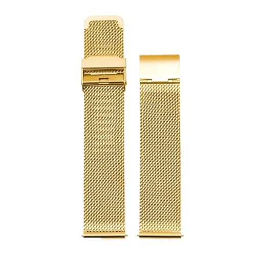 XTVKFWJAB Atmungsaktives Milan-Stahlarmband, kompatibel mit Movado Museum 0607194606088 Milan-Mesh-Armband for Männer und Frauen, 15 mm, 21 mm, Armbandzubehör(Gold,20mm) von XTVKFWJAB