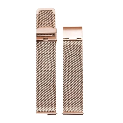 XTVKFWJAB Atmungsaktives Milan-Stahlarmband, kompatibel mit Movado Museum 0607194606088 Milan-Mesh-Armband for Männer und Frauen, 15 mm, 21 mm, Armbandzubehör(Rosegold,14mm) von XTVKFWJAB