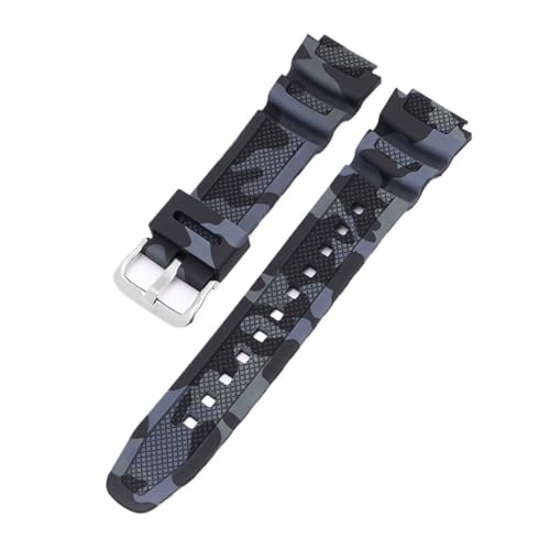 XTVKFWJAB Camo-Kautschukarmband, kompatibel mit Casio AQ-S810W AE-1200/1300/SGW-300, Sport-Taucharmband, wasserdichtes Armband, Herren-/Damen-Uhrenzubehör(Black) von XTVKFWJAB