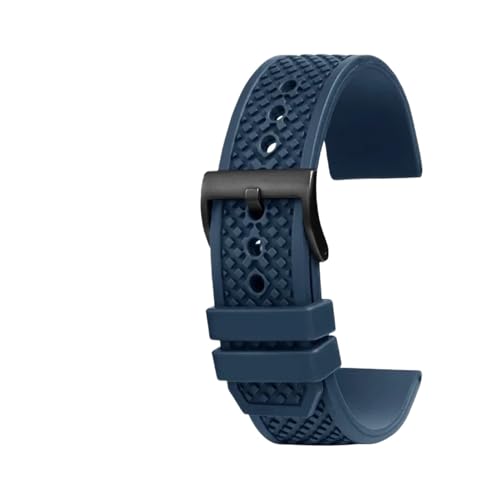XTVKFWJAB FluoroRubber Silikon Uhrenarmband Wasserdicht Ersatz Kompatibel Mit Cartier Armband CALIBRE W7100055/WGCA0010 WSCA0006 Armband(Blue black) von XTVKFWJAB