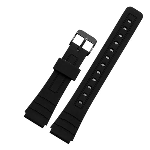 XTVKFWJAB Kompatibel mit Casio AE-1200WH, 1000W, 1300WH, W-216H, F-108WH, SGW500. Silikonarmband for Herren und Damen, 18 mm(Black -Black) von XTVKFWJAB