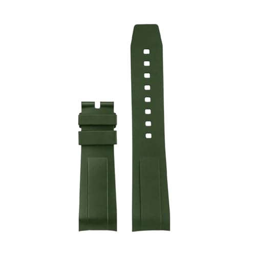 XTVKFWJAB Kompatibel mit Longines Classic Reproduktionsserie L2.838.4 Tschechische Luftwaffe 1935 Gummi-Silikon-Uhrenarmband Herren Arc Mouth Uhrenarmband 22 mm(Green-no buckle) von XTVKFWJAB