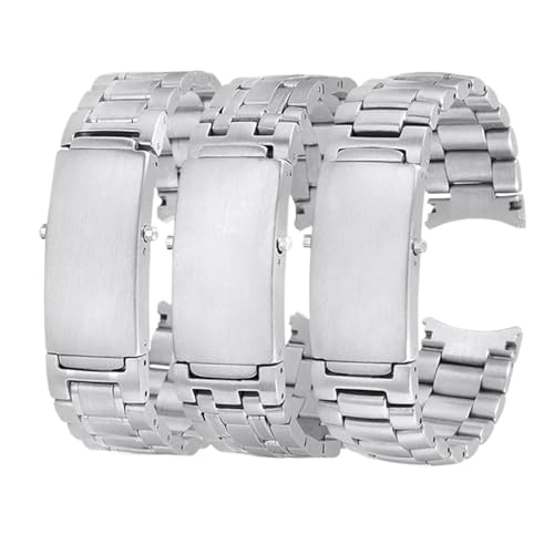 XTVKFWJAB Kompatibel mit Omega Arc Interface 9 5 3 Beads Seahorse 300 Zubehör Herren 20 22 mm Faltschließe Glattes integriertes Allergie-Uhrenarmband(Steel-3Beads-No Log,22mm) von XTVKFWJAB